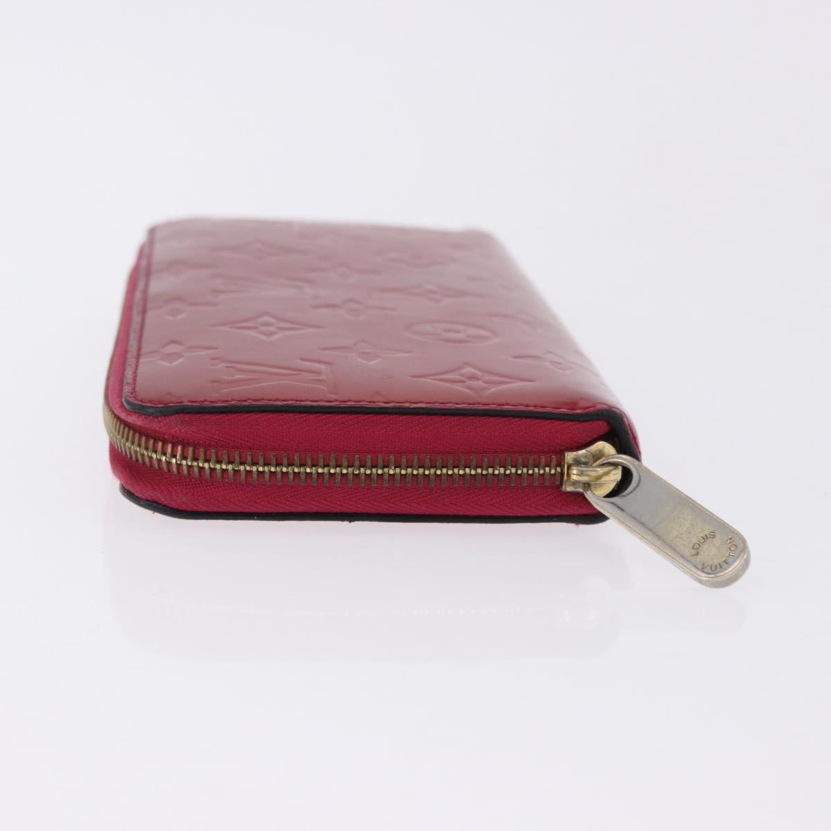 LOUIS VUITTON Monogram Vernis Zippy Long Wallet Rose Andian M91597 Auth BA14415