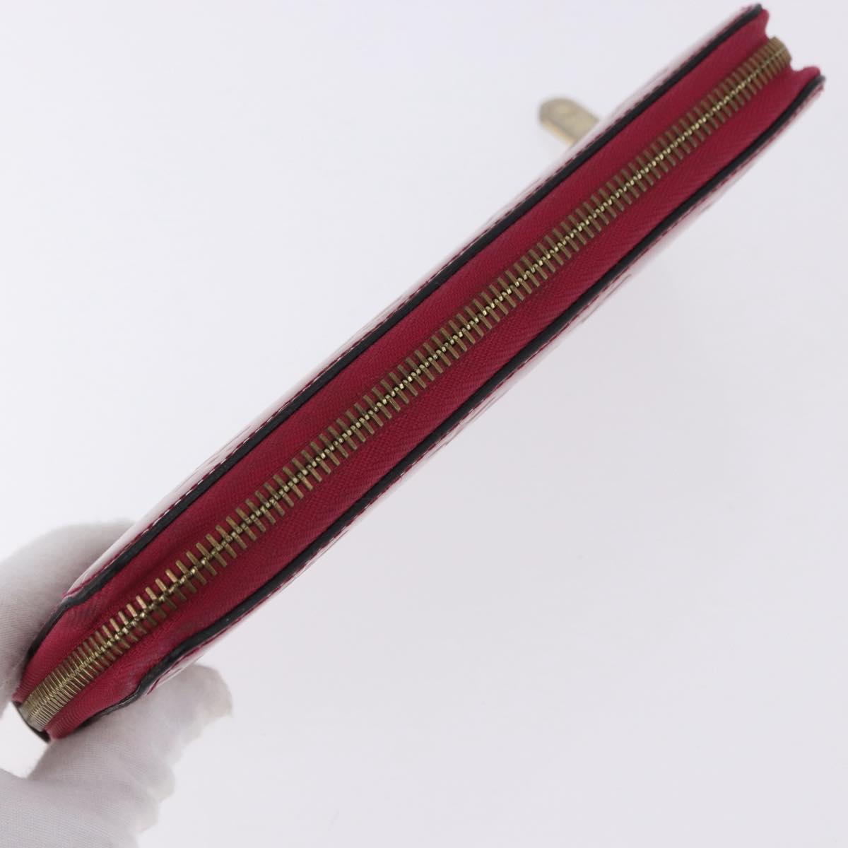 LOUIS VUITTON Monogram Vernis Zippy Long Wallet Rose Andian M91597 Auth BA14415