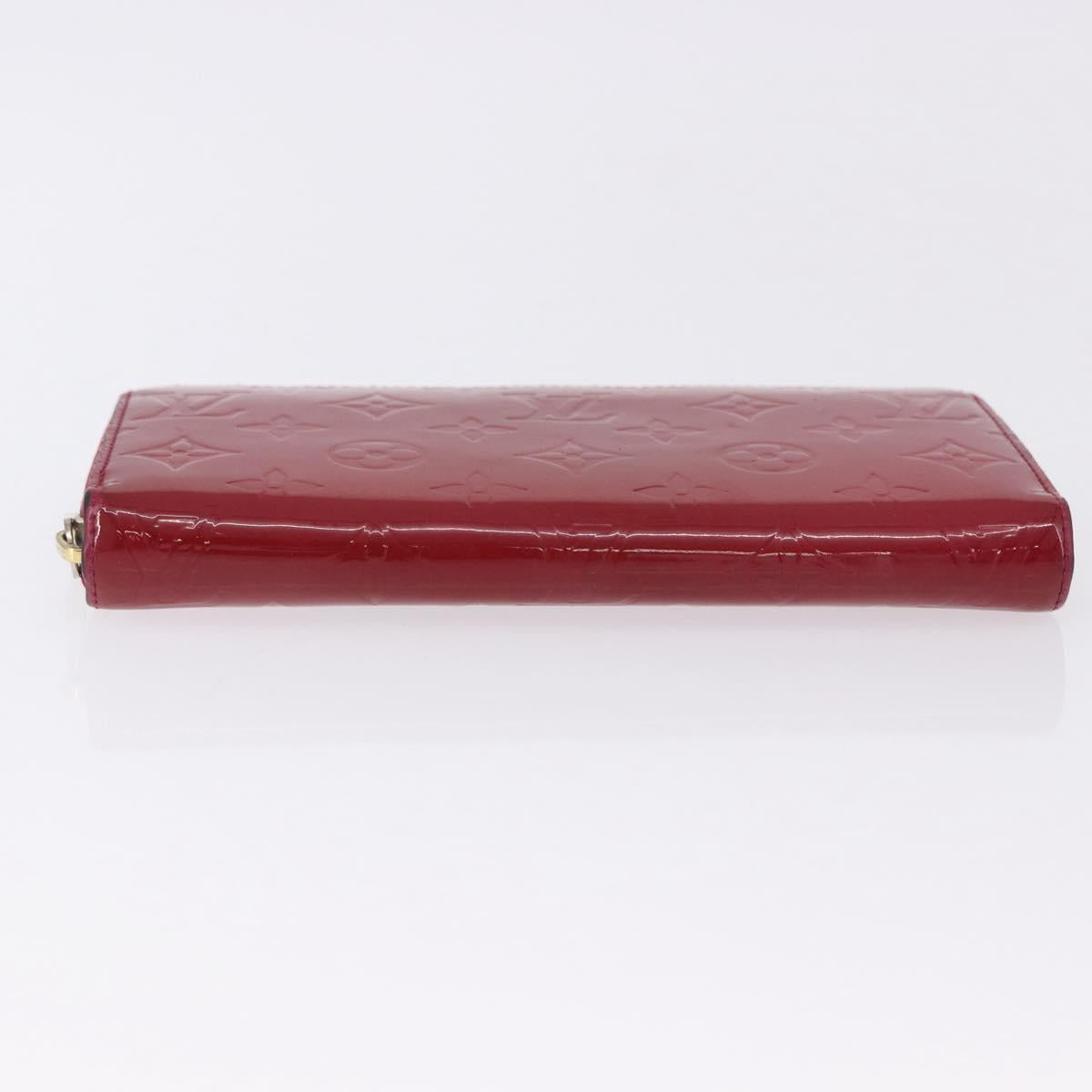 LOUIS VUITTON Monogram Vernis Zippy Long Wallet Rose Andian M91597 Auth BA14415