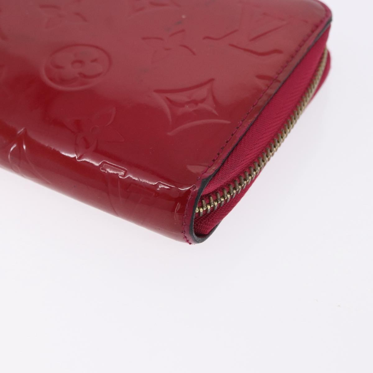 LOUIS VUITTON Monogram Vernis Zippy Long Wallet Rose Andian M91597 Auth BA14415
