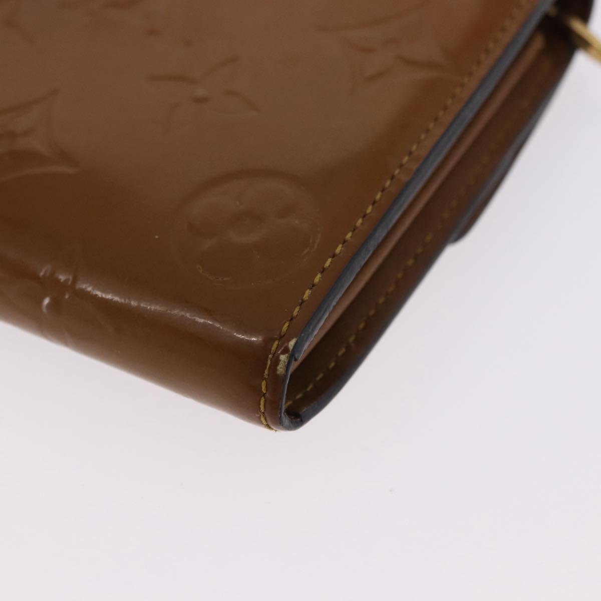 LOUIS VUITTON Vernis Portefeiulle Sarah Long Wallet Moldore M90290 Auth BA14416