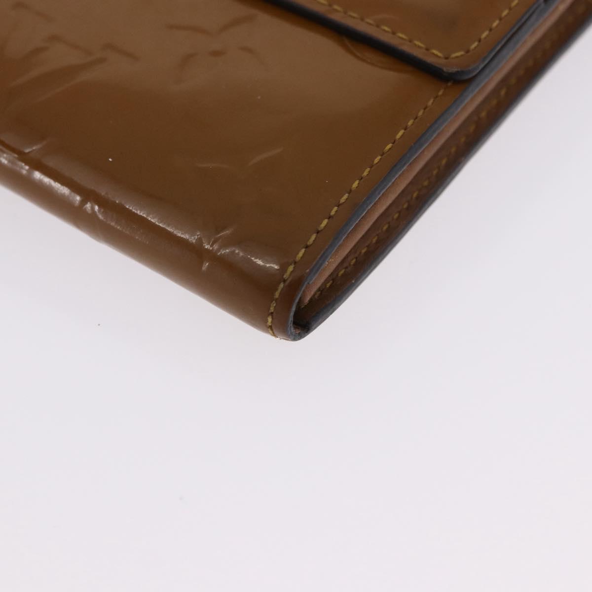 LOUIS VUITTON Vernis Portefeiulle Sarah Long Wallet Moldore M90290 Auth BA14416