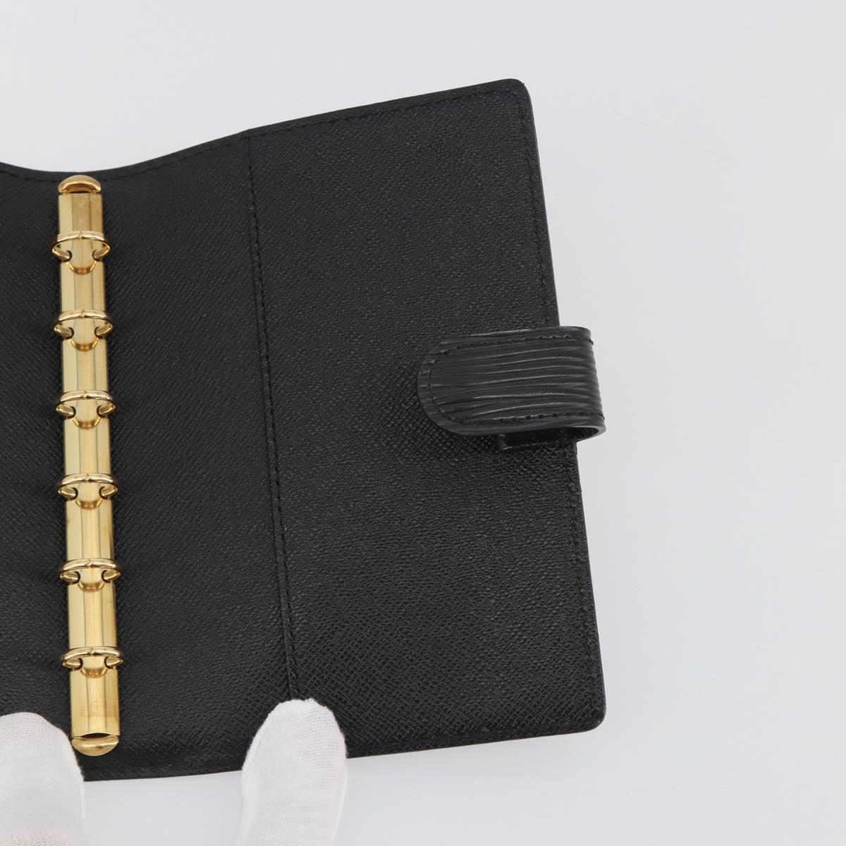 LOUIS VUITTON Epi Agenda PM Day Planner Cover Black R20052 LV Auth BA14418A