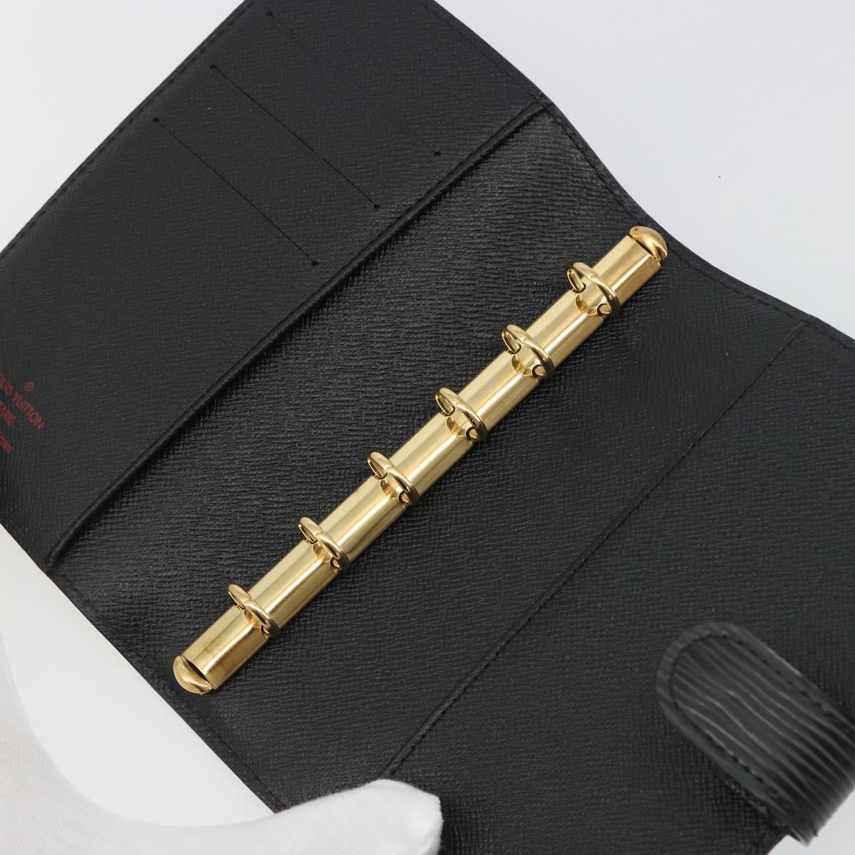 LOUIS VUITTON Epi Agenda PM Day Planner Cover Black R20052 LV Auth BA14418A