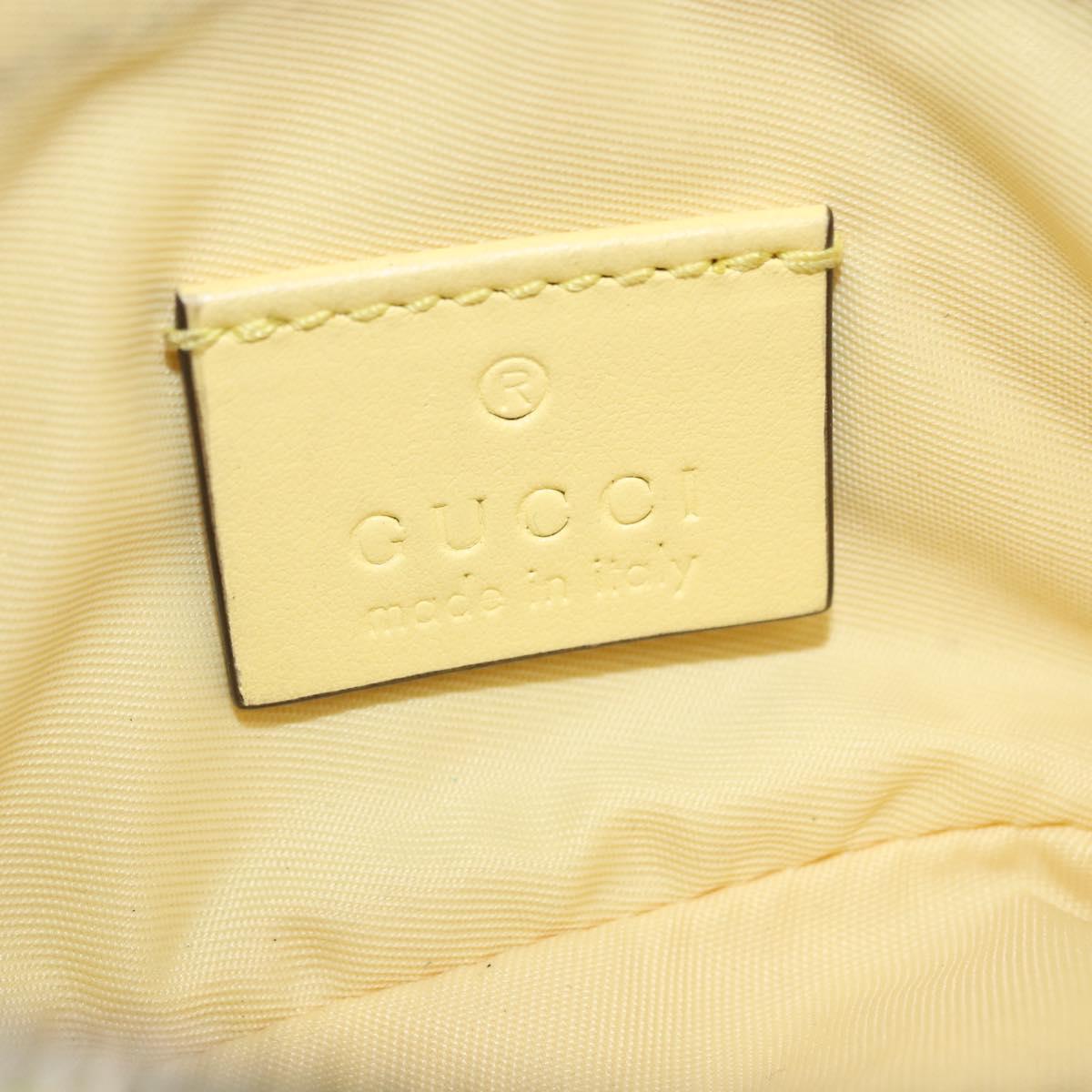 GUCCI GG Marmont Pouch Leather Yellow Silver 625691 Auth BA14419A