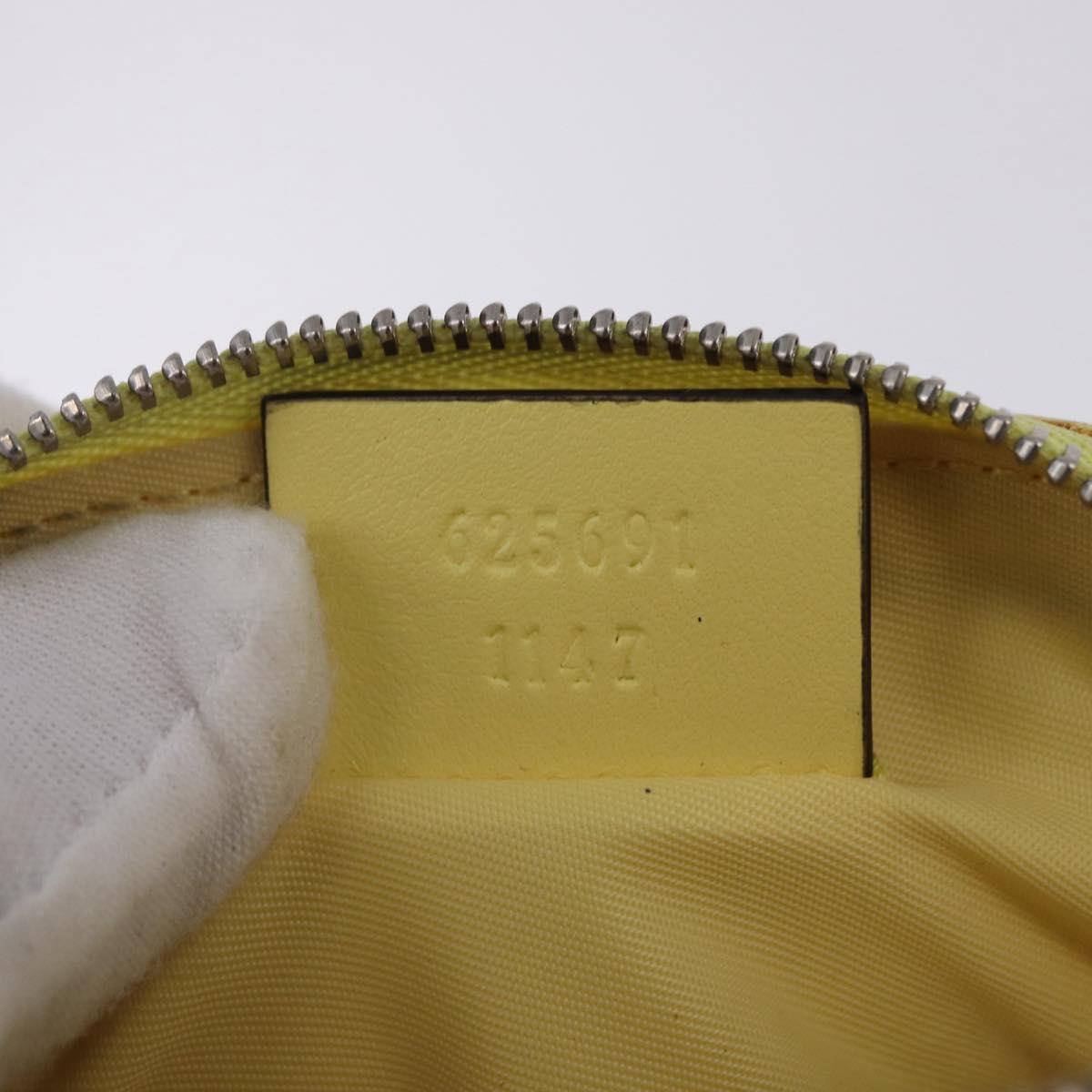GUCCI GG Marmont Pouch Leather Yellow Silver 625691 Auth BA14419A