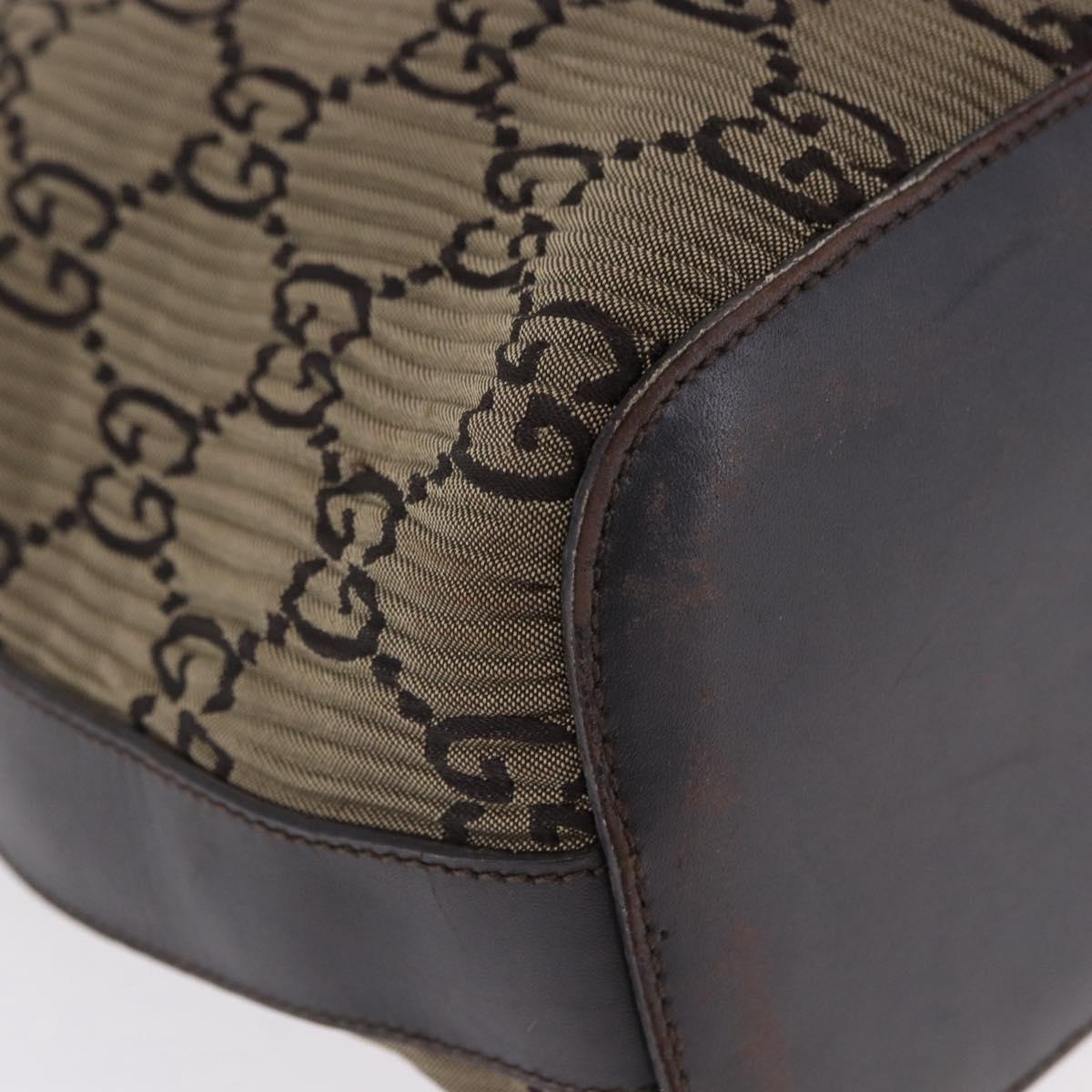 GUCCI GG Canvas Shoulder Bag Brown Silver 001 3814 3754 Auth BA14420