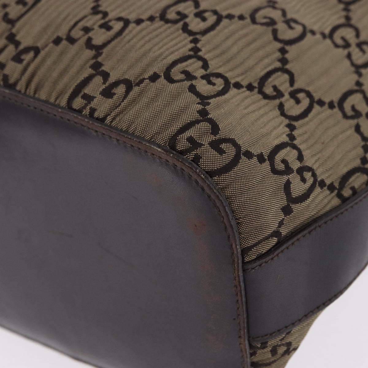 GUCCI GG Canvas Shoulder Bag Brown Silver 001 3814 3754 Auth BA14420