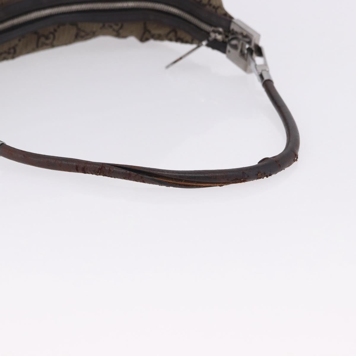 GUCCI GG Canvas Shoulder Bag Brown Silver 001 3814 3754 Auth BA14420