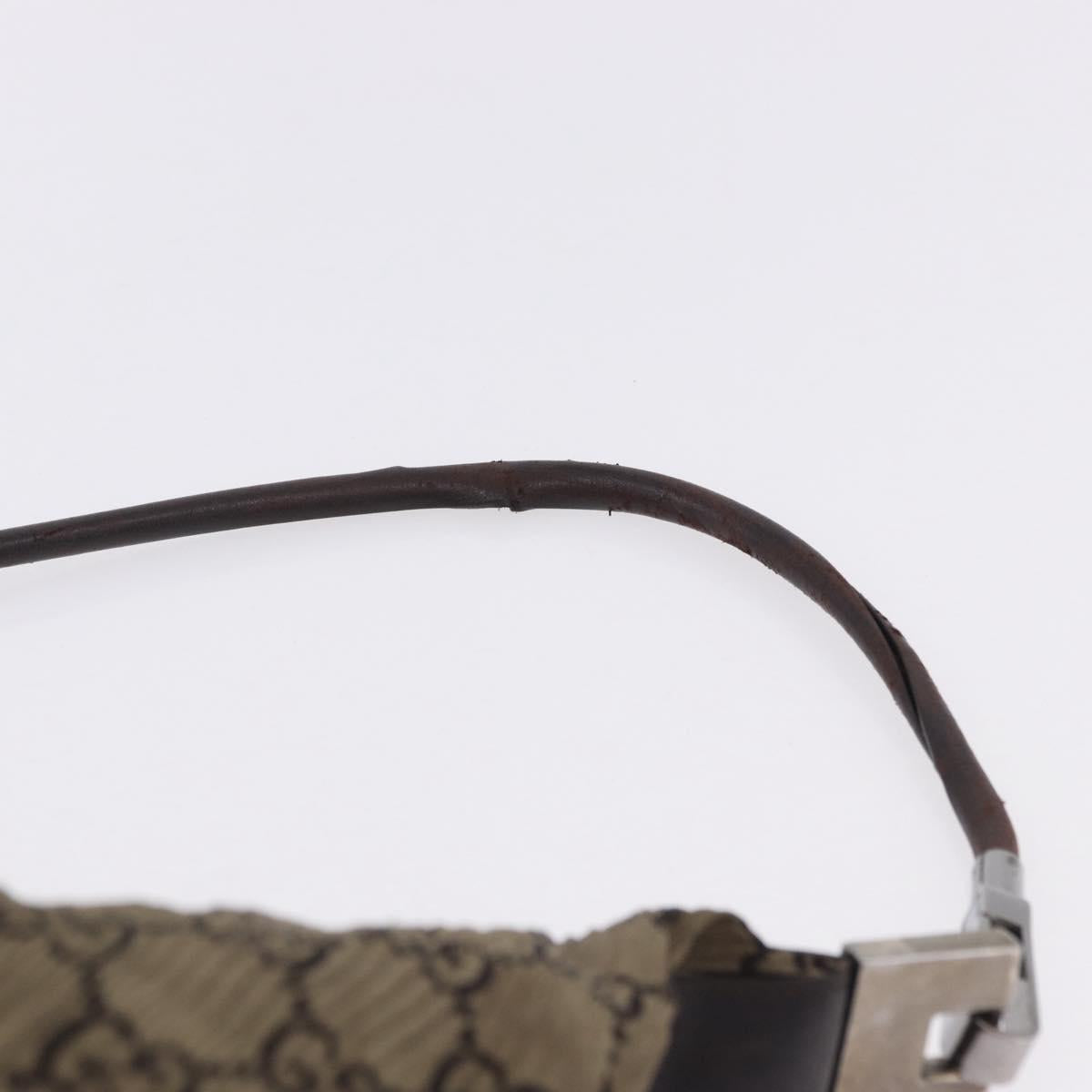 GUCCI GG Canvas Shoulder Bag Brown Silver 001 3814 3754 Auth BA14420