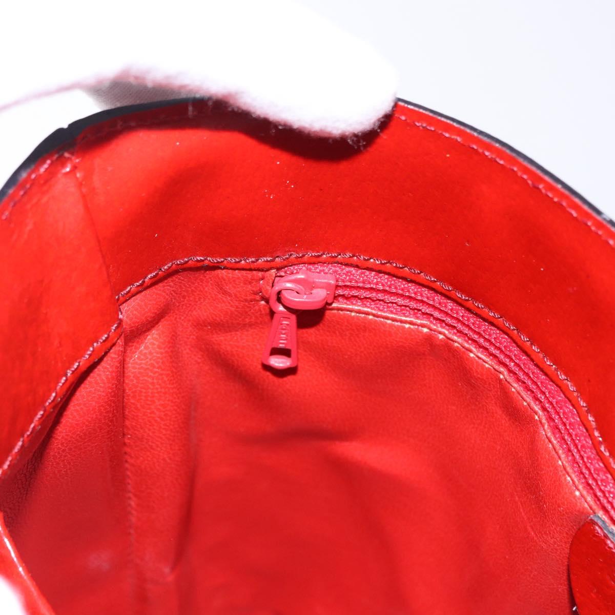 CELINE Shoulder Bag Patent leather Red Gold Auth BA14422A