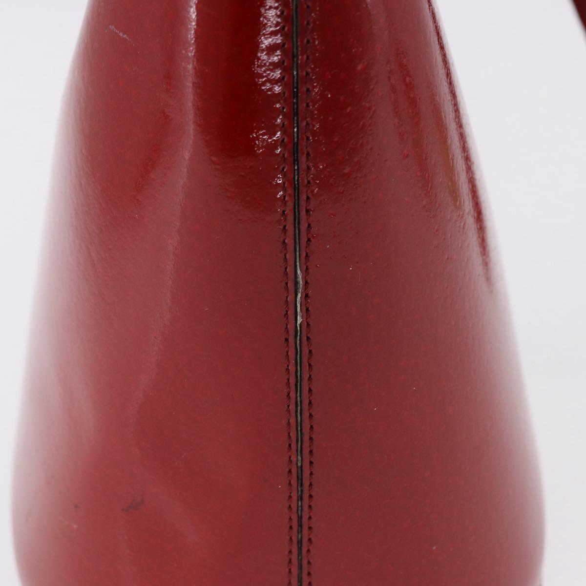 CELINE Shoulder Bag Patent leather Red Gold Auth BA14422A
