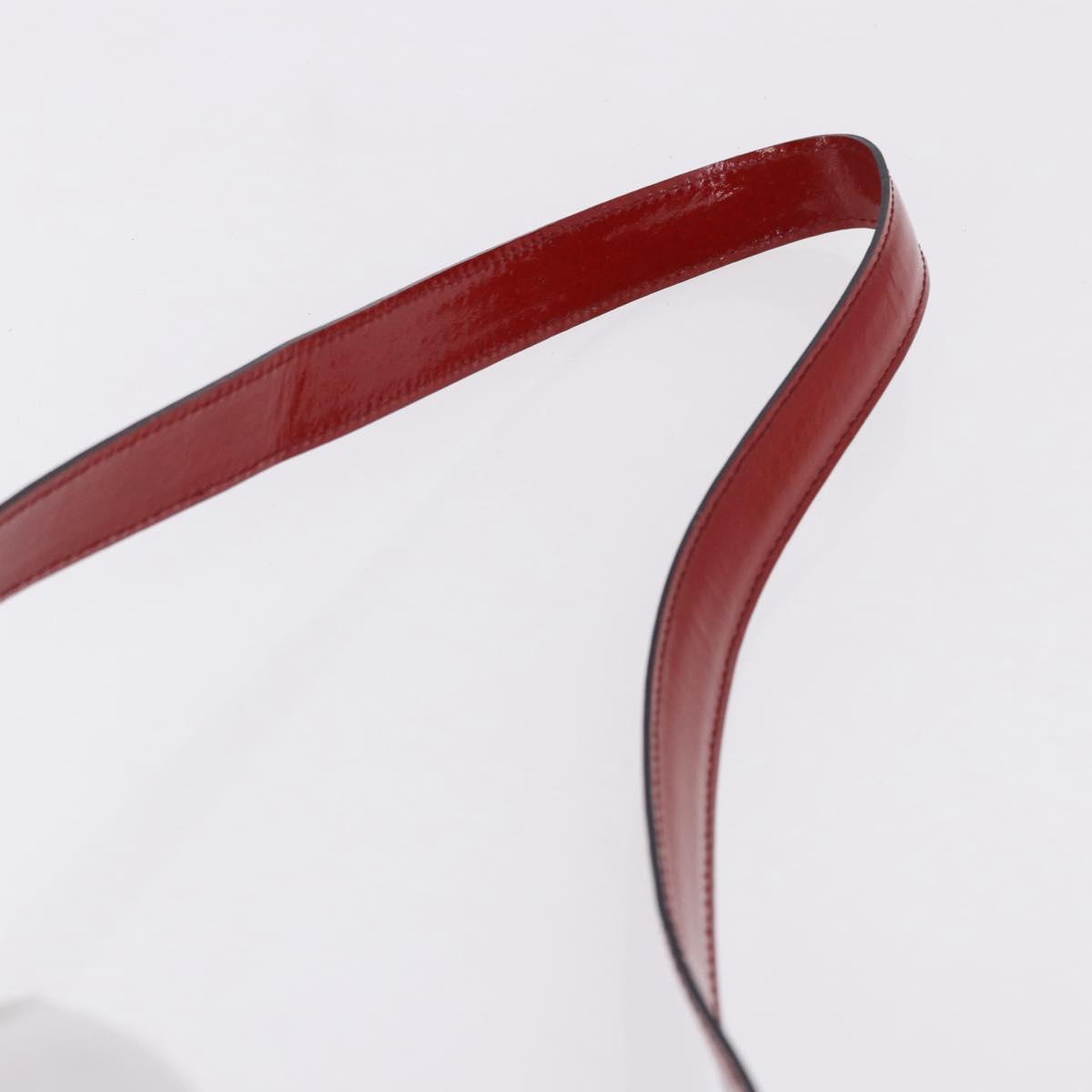 CELINE Shoulder Bag Patent leather Red Gold Auth BA14422A