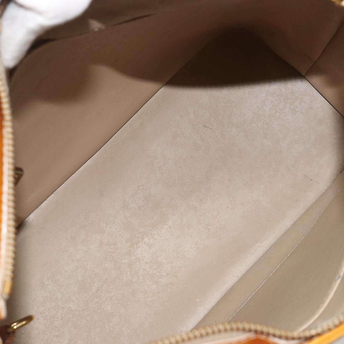 LOUIS VUITTON Monogram Vernis Houston Hand Bag Beige M91004 LV Auth BA14423
