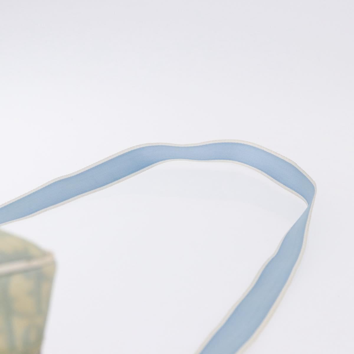 Christian Dior Trotter Canvas Shoulder Bag PVC Light Blue Silver Auth BA14424