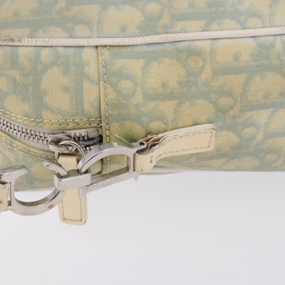 Christian Dior Trotter Canvas Shoulder Bag PVC Light Blue Silver Auth BA14424