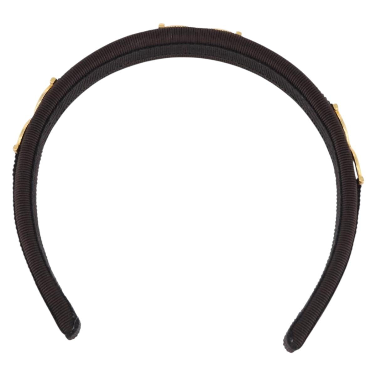 Salvatore Ferragamo Katyusha Hair Clip Canvas Brown Auth BA14430A