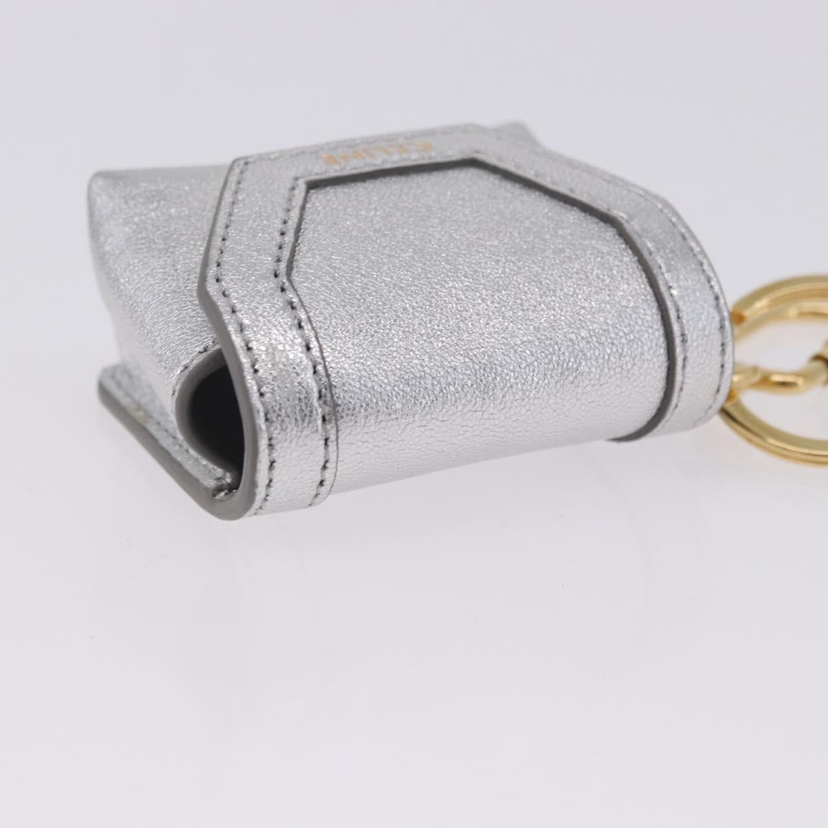 CELINE Case for AirPods Pro Earphone Case Leather Silver Gold Auth BA14434M