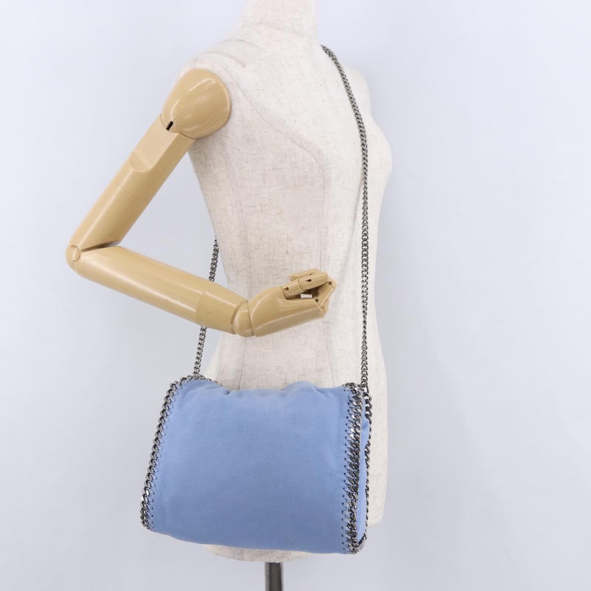 Stella MacCartney Chain Farabella Mini Polyester Light Blue 371223 Auth BA14436A
