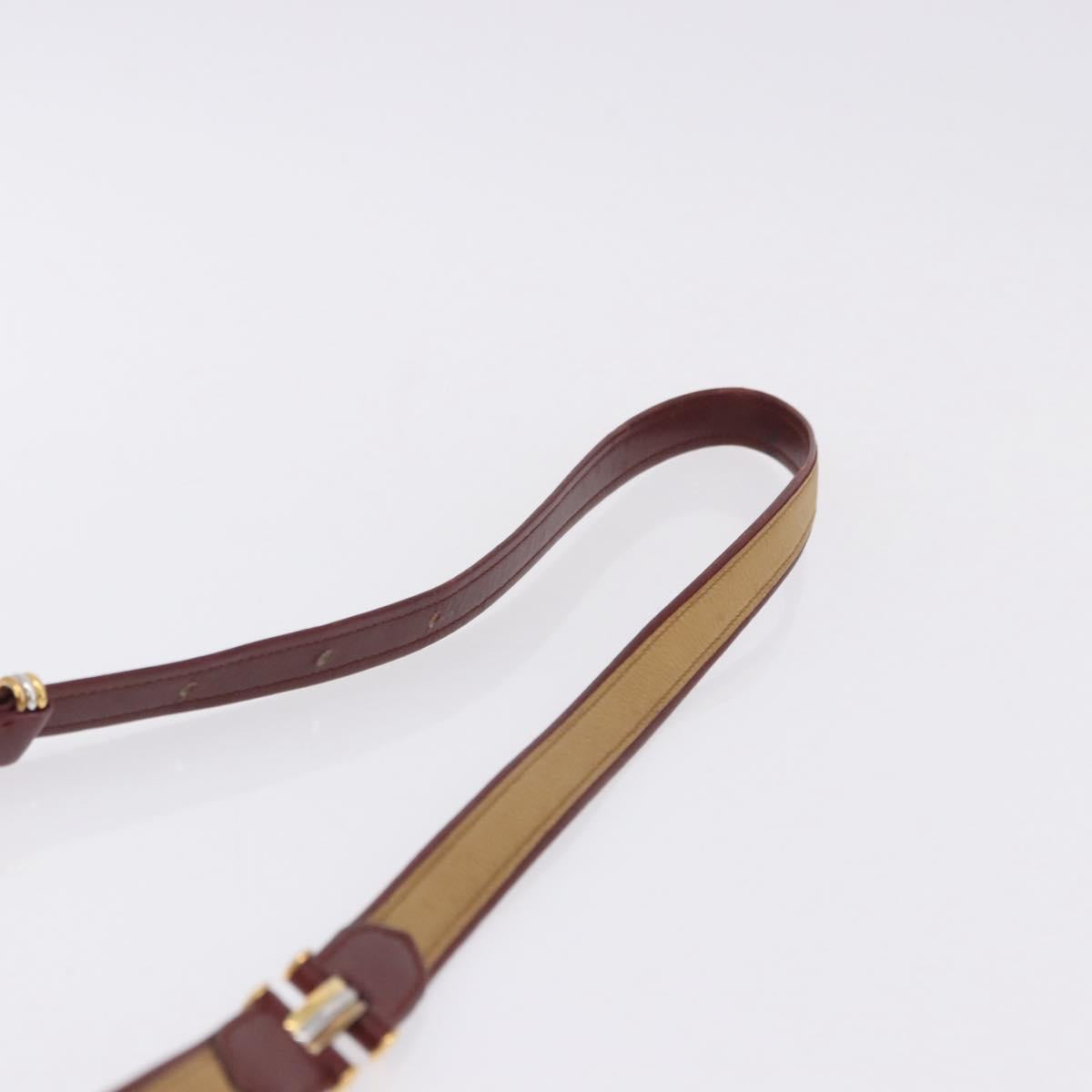 CARTIER Must Line Shoulder Bag Leather Beige Gold Auth BA14440