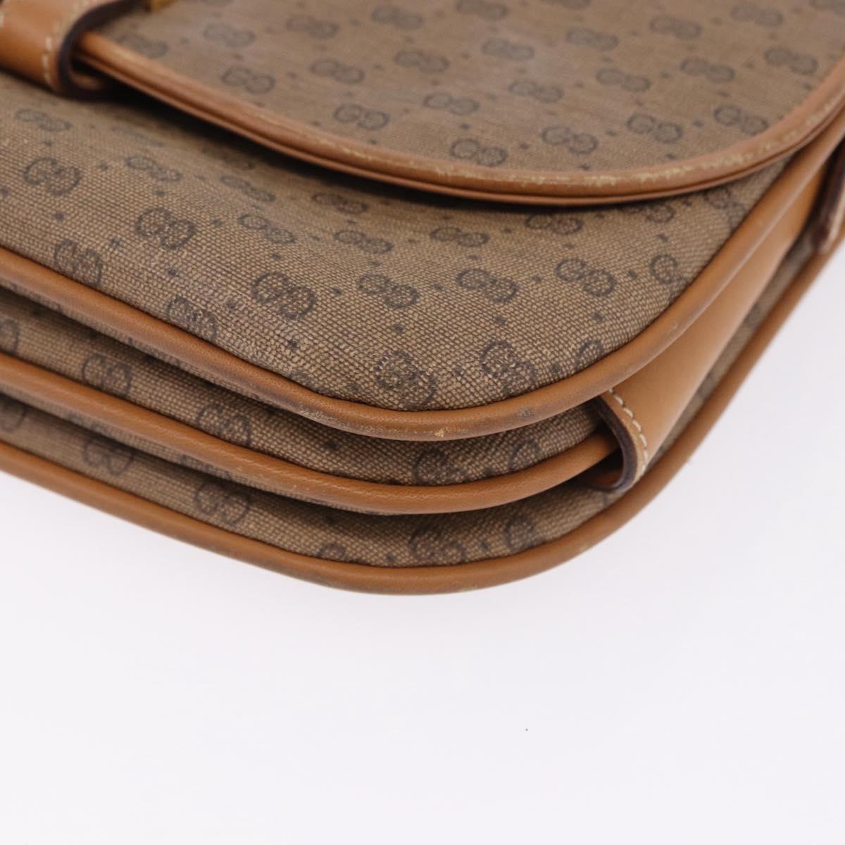 GUCCI Micro GG Supreme Shoulder Bag PVC Beige Gold 001 406 1780 Auth BA14455