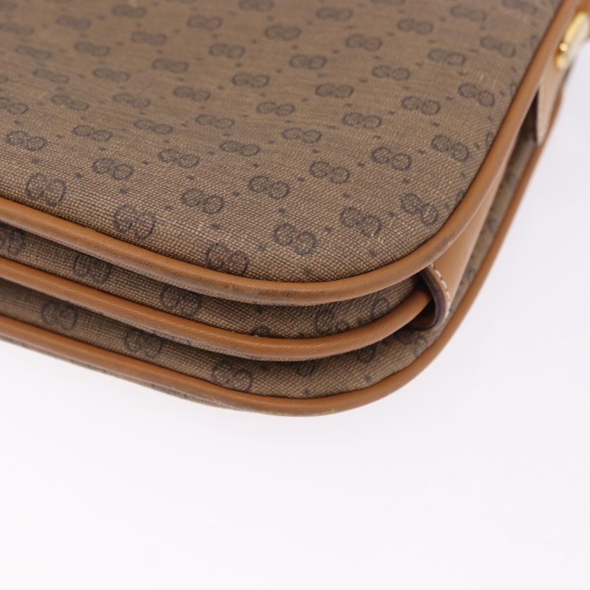 GUCCI Micro GG Supreme Shoulder Bag PVC Beige Gold 001 406 1780 Auth BA14455