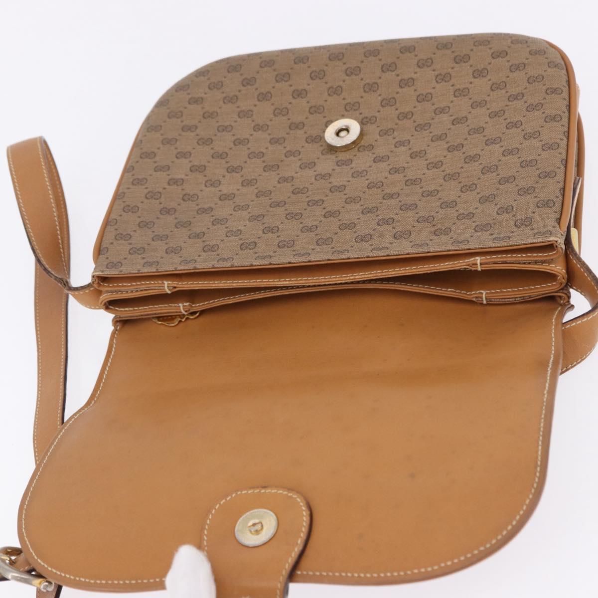 GUCCI Micro GG Supreme Shoulder Bag PVC Beige Gold 001 406 1780 Auth BA14455