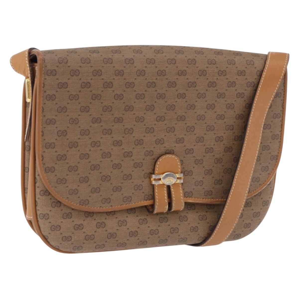 GUCCI Micro GG Supreme Shoulder Bag PVC Beige Gold 001 406 1780 Auth BA14455