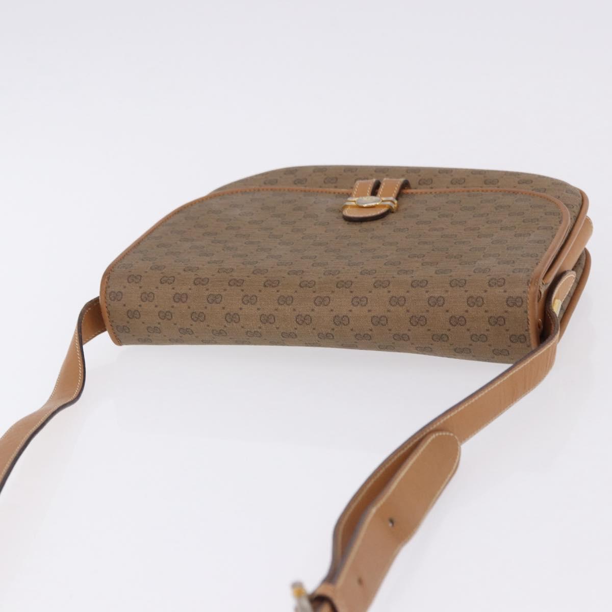 GUCCI Micro GG Supreme Shoulder Bag PVC Beige Gold 001 406 1780 Auth BA14455