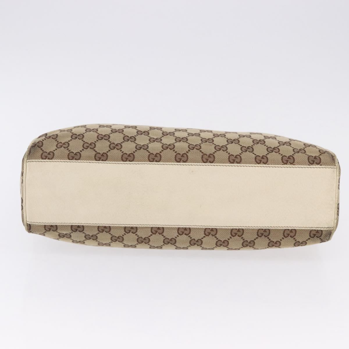 GUCCI GG Canvas Shoulder Bag Beige Gold 154982 Auth BA14464