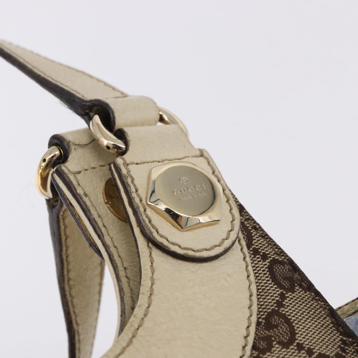 GUCCI GG Canvas Shoulder Bag Beige Gold 154982 Auth BA14464