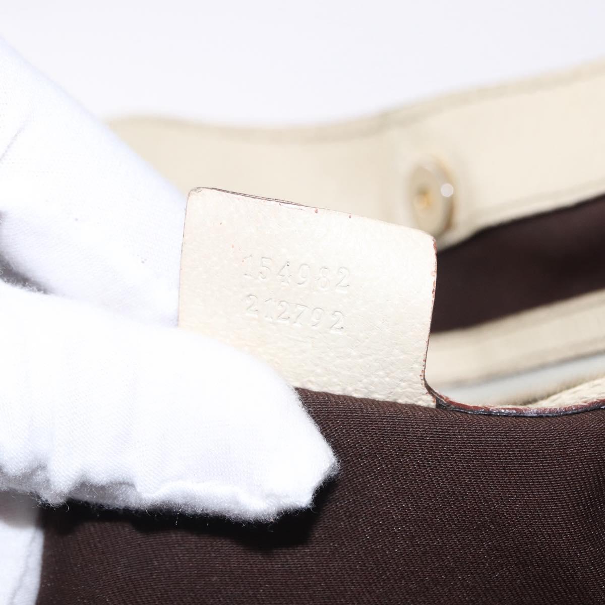 GUCCI GG Canvas Shoulder Bag Beige Gold 154982 Auth BA14464