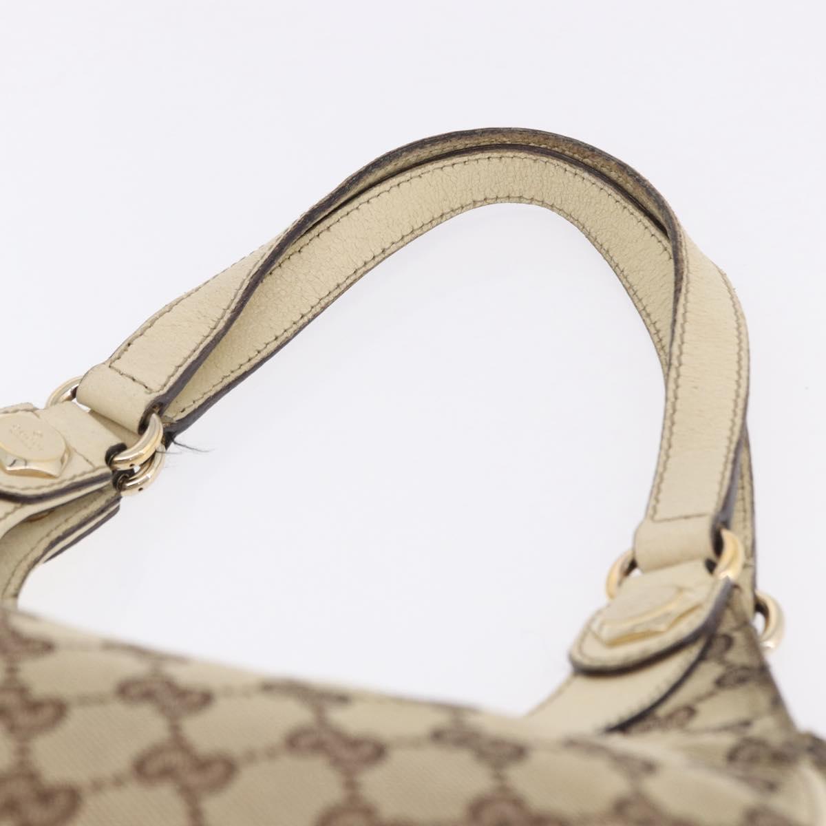 GUCCI GG Canvas Shoulder Bag Beige Gold 154982 Auth BA14464