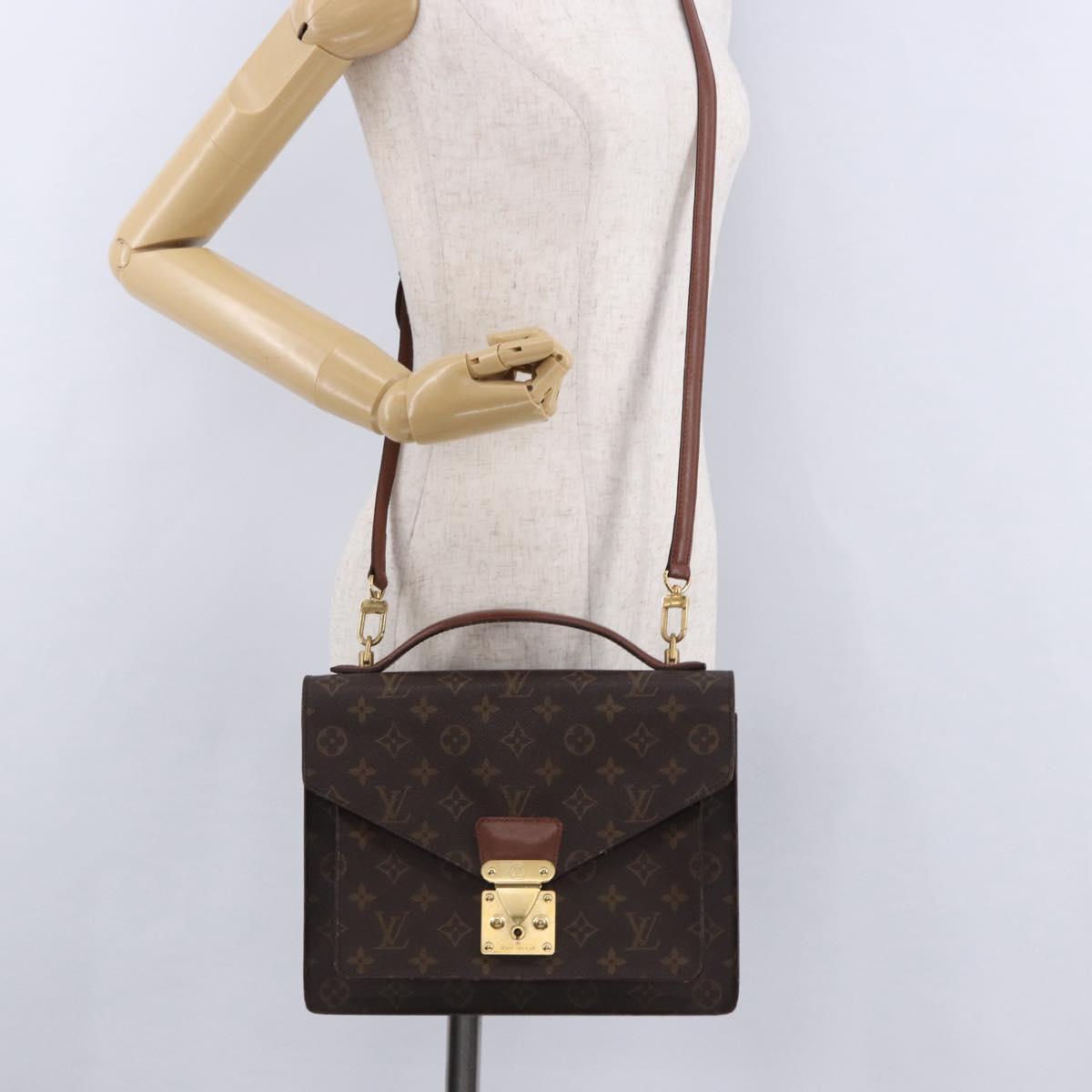 LOUIS VUITTON Monogram Monceau 28 Hand Bag M51185 LV Auth BA14467