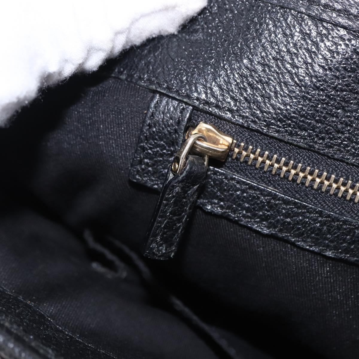 GUCCI Jackie Hand Bag Canvas Black Gold 145818 Auth BA14468A
