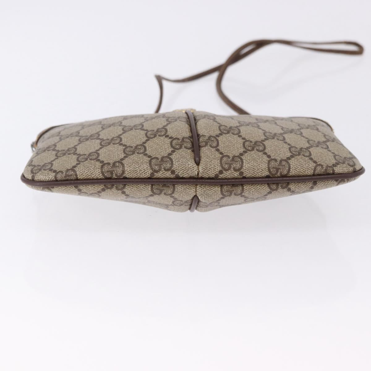 GUCCI GG Supreme Web Sherry Line Bag PVC Beige Gold 904 02 047 Auth BA14476