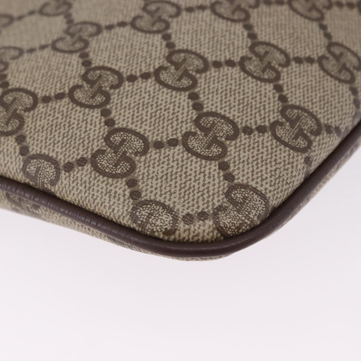 GUCCI GG Supreme Web Sherry Line Bag PVC Beige Gold 904 02 047 Auth BA14476