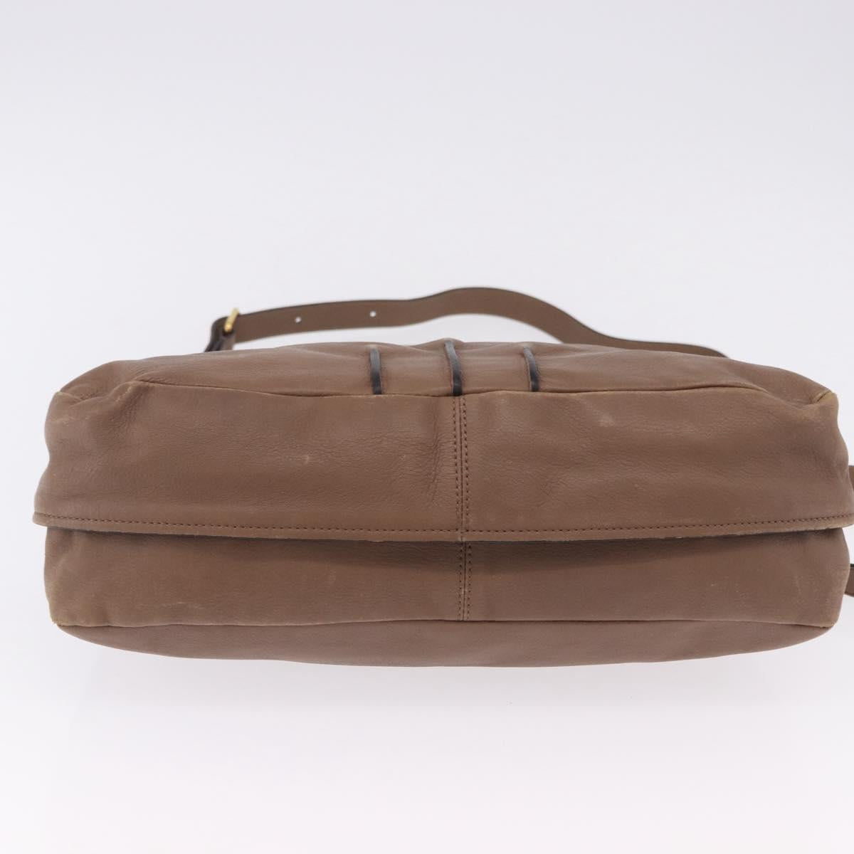 Chloe Hand Bag Leather 2way Brown Gold Auth BA14477A