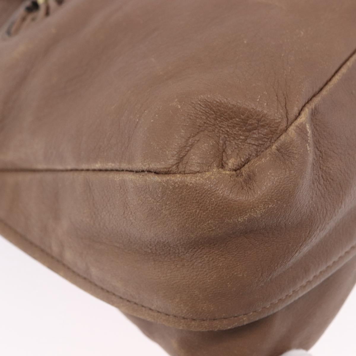 Chloe Hand Bag Leather 2way Brown Gold Auth BA14477A