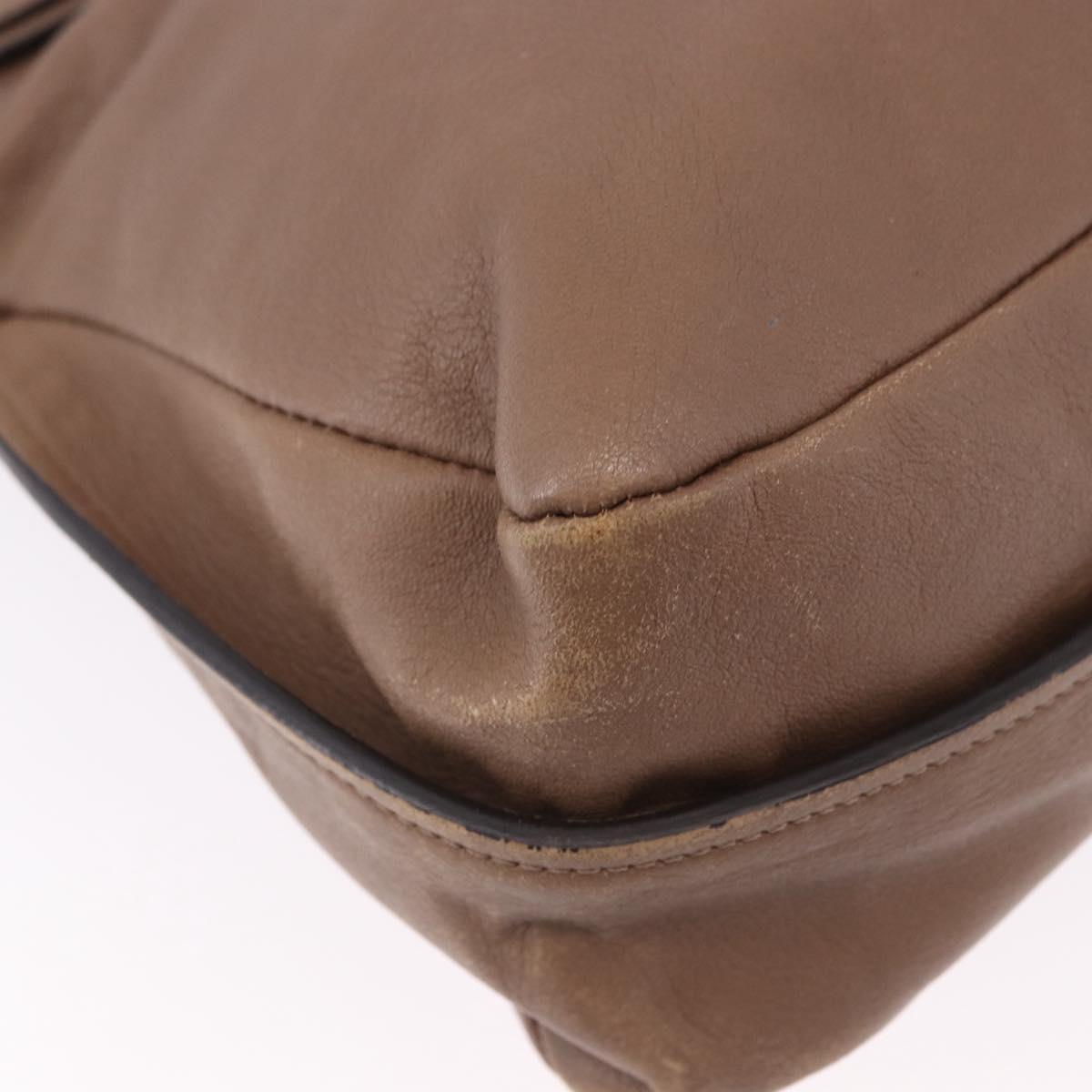Chloe Hand Bag Leather 2way Brown Gold Auth BA14477A
