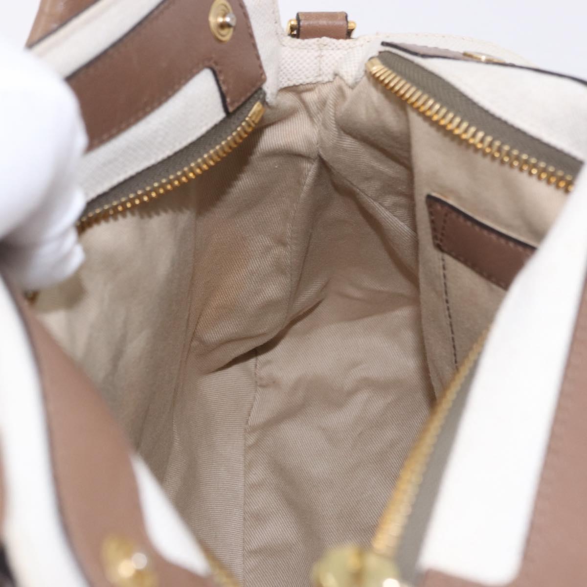 Chloe Hand Bag Leather 2way Brown Gold Auth BA14477A