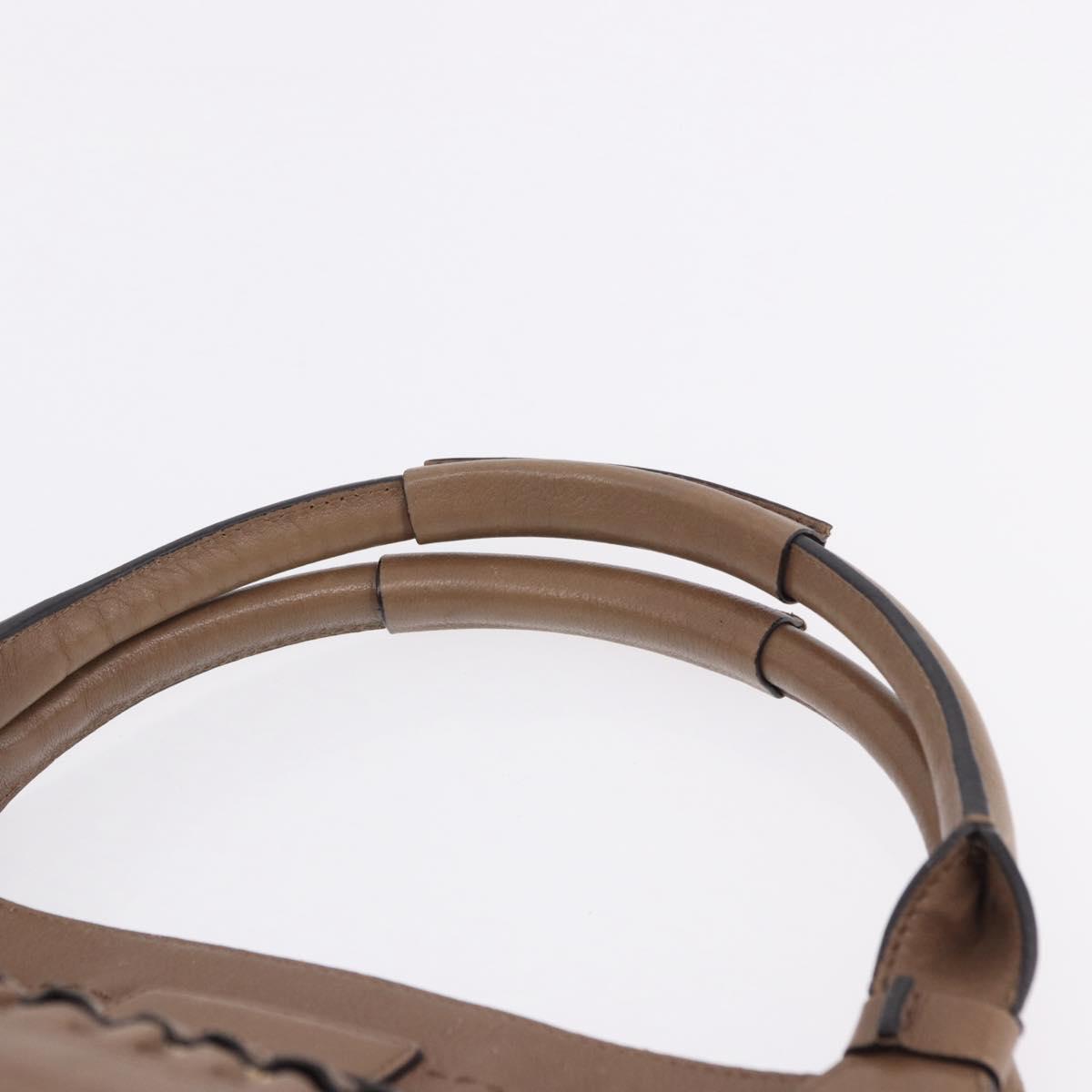 Chloe Hand Bag Leather 2way Brown Gold Auth BA14477A