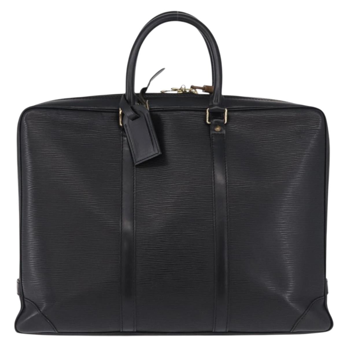 LOUIS VUITTON Epi Porte Documents Voyage Business Bag Black M40321 Auth BA14478