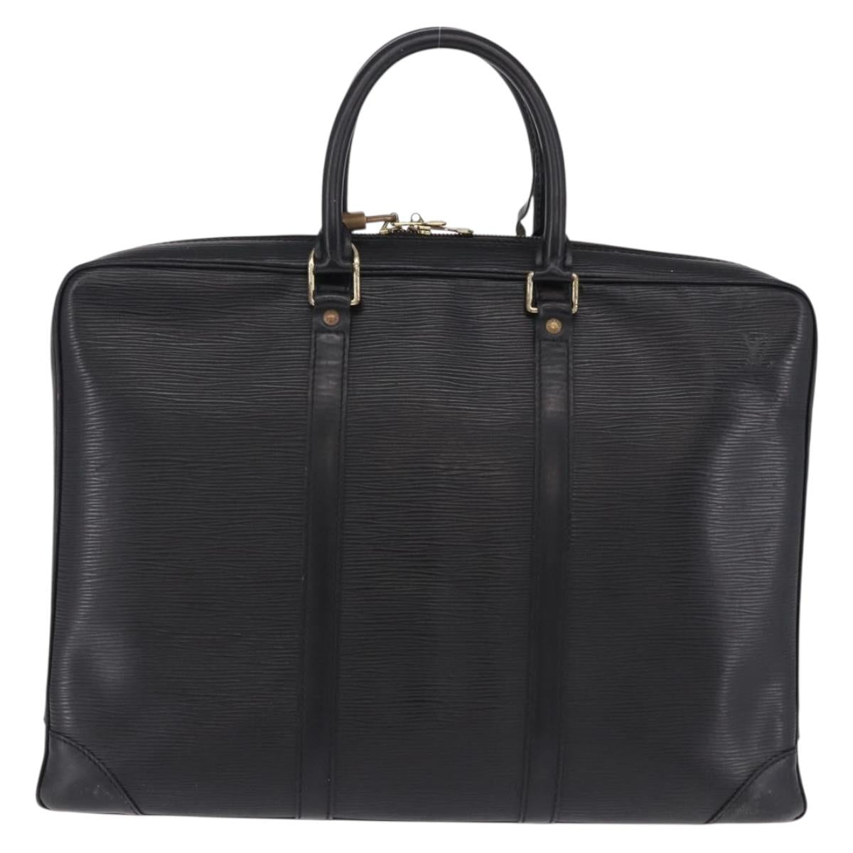 LOUIS VUITTON Epi Porte Documents Voyage Business Bag Black M40321 Auth BA14478