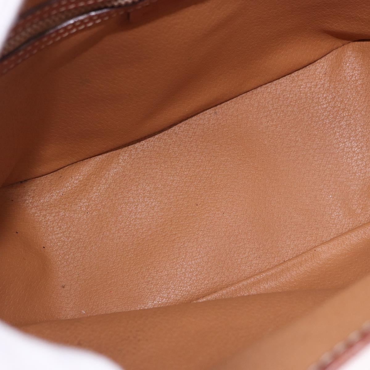CELINE Macadam Canvas Shoulder Bag PVC Leather Brown Gold Auth BA14485