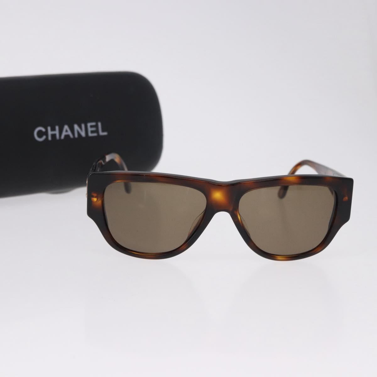 CHANEL Sunglasses plastic Brown CC Auth BA14488M