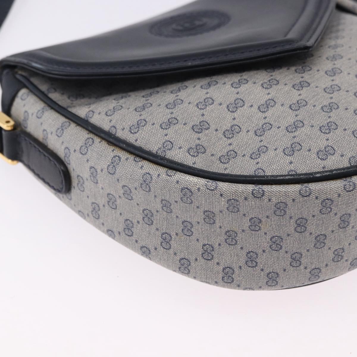 GUCCI Micro GG Supreme Shoulder Bag PVC Navy Gold 007 261 0081 Auth BA14494