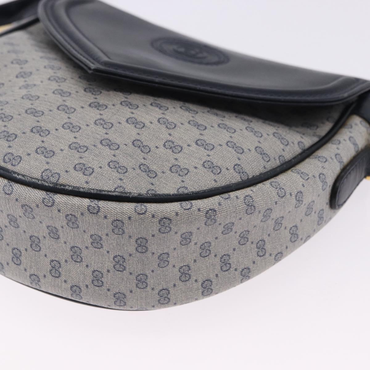 GUCCI Micro GG Supreme Shoulder Bag PVC Navy Gold 007 261 0081 Auth BA14494