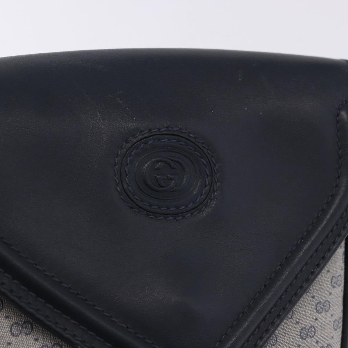 GUCCI Micro GG Supreme Shoulder Bag PVC Navy Gold 007 261 0081 Auth BA14494