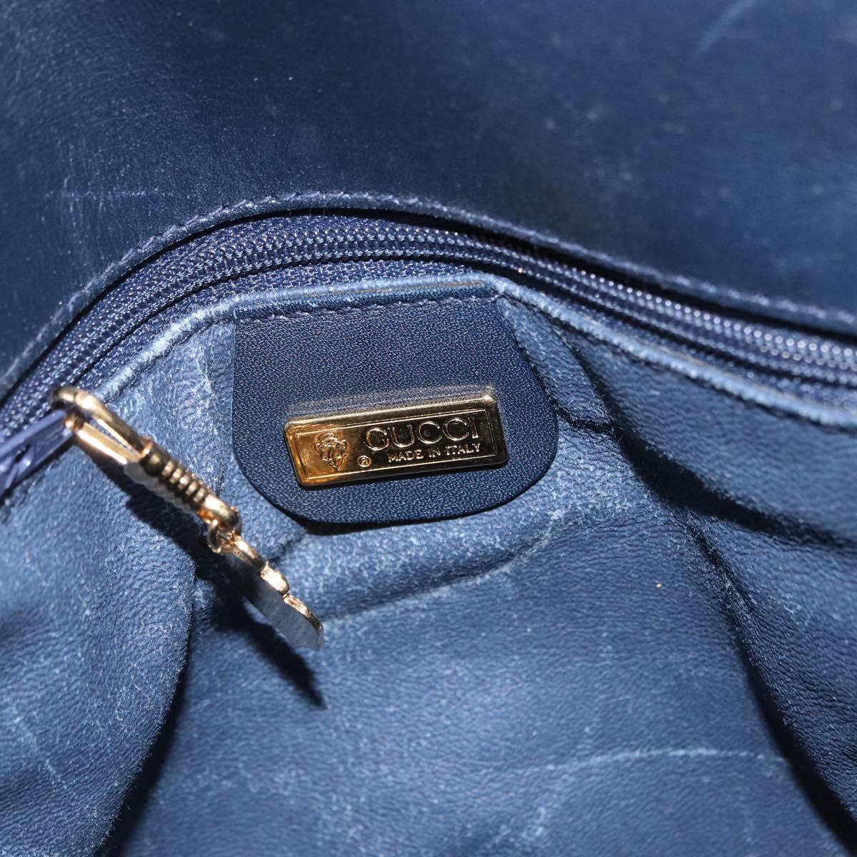 GUCCI Micro GG Supreme Shoulder Bag PVC Navy Gold 007 261 0081 Auth BA14494